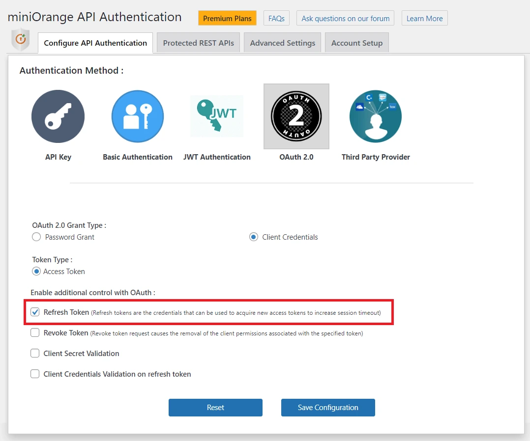 WordPress REST API OAuth 2.0 Authentication Refresh Token