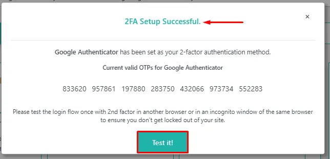 Google Authenticator setup 2FA method  