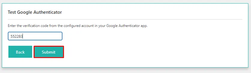 Google Authenticator verification code 