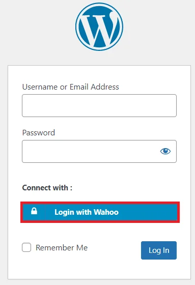  Wahoo Single Sign-on (SSO) - WordPress create-newclient login button setting