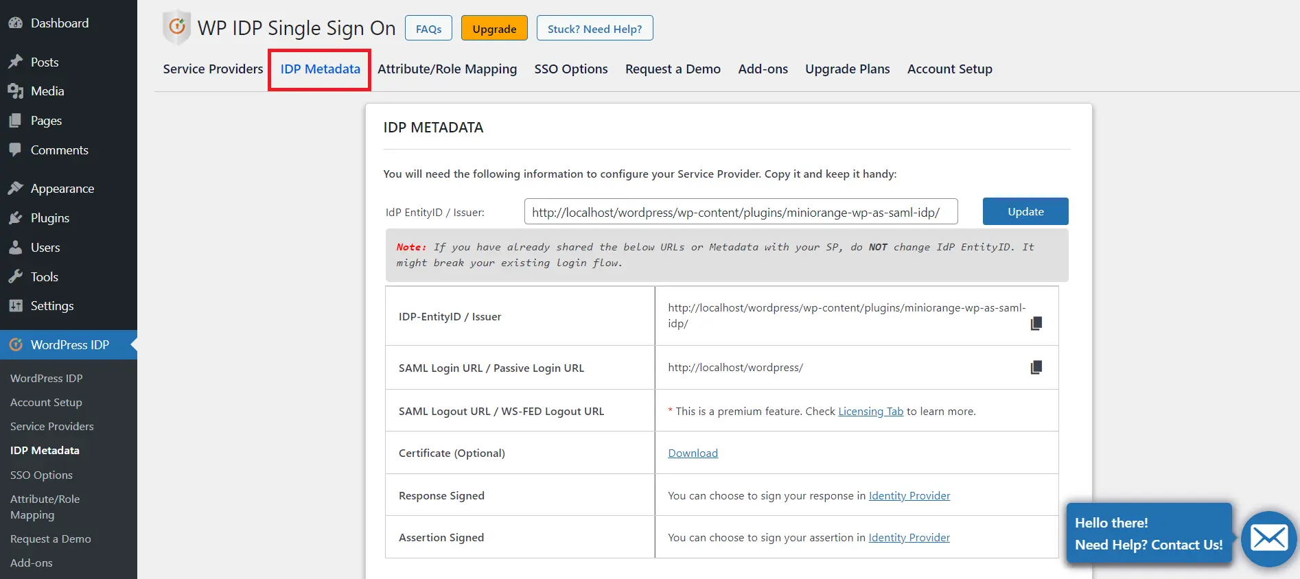Configure WordPress as IDP - Magento SAML Single Sign-On(SSO)  WP IdP metadata
