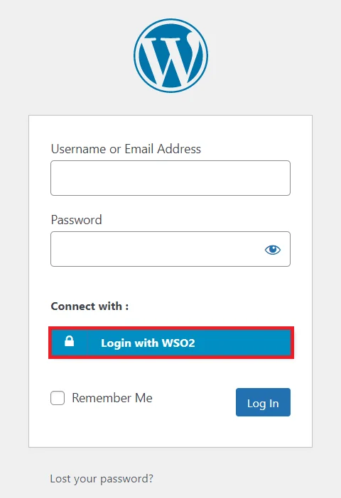 WSO2 Single Sign-on (SSO) - WordPress create-newclient login button setting