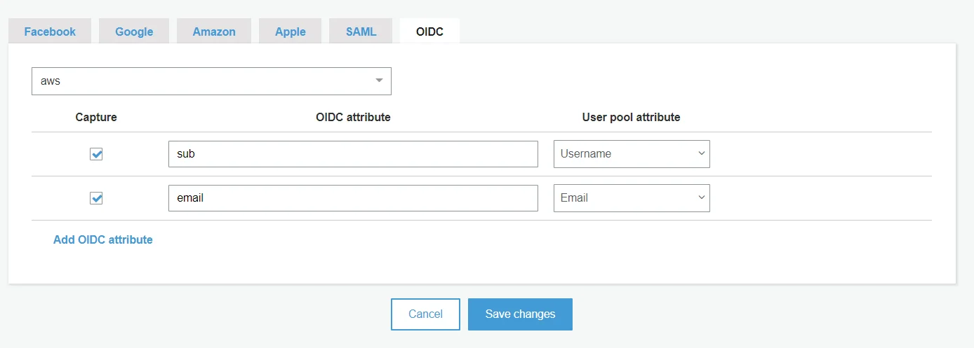 AWS Cognito Single Sign-On (SSO) - add oidc attribute