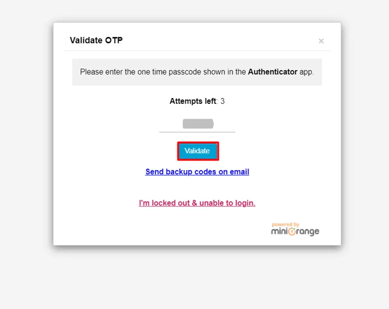 Login with  MFA or any Configured method - Enter Google Authenticator OTP