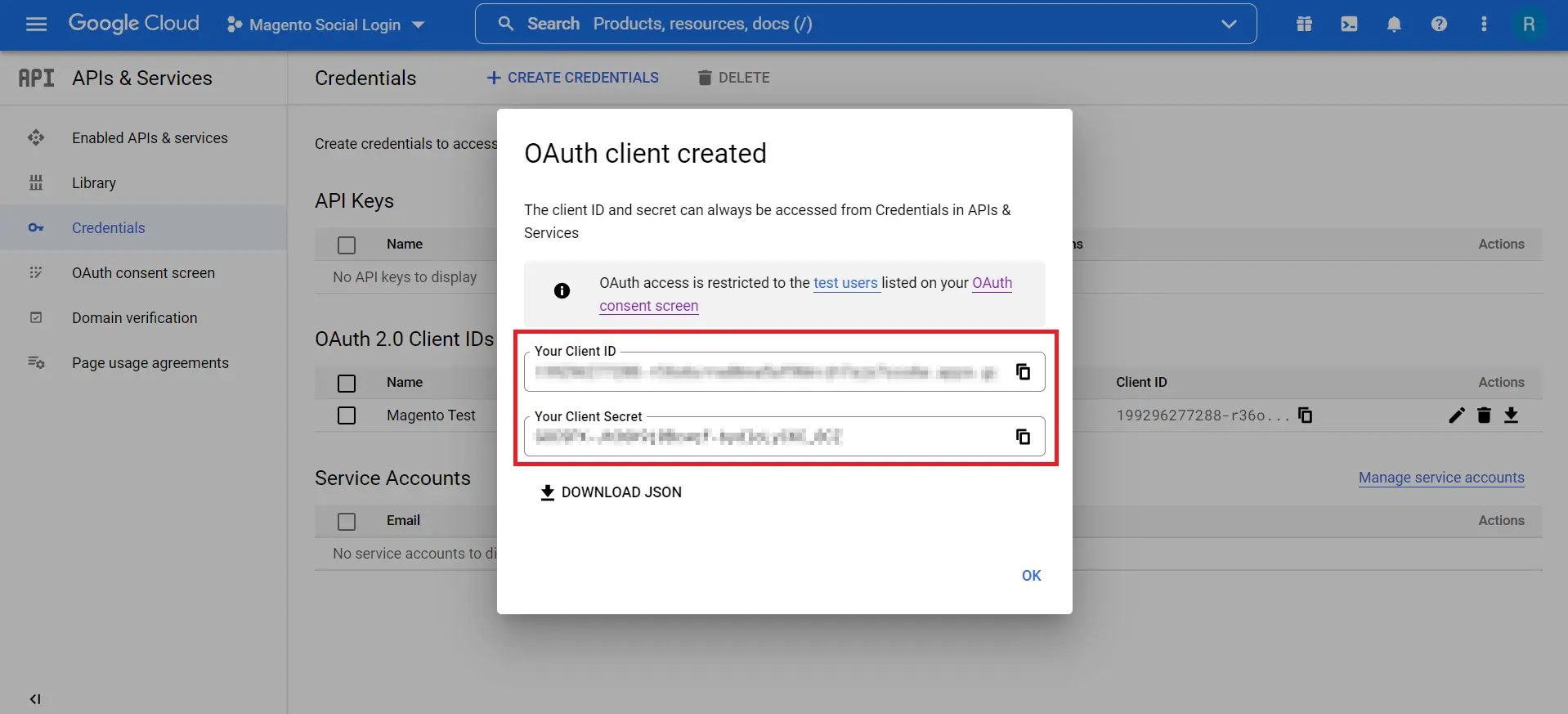 Google app client id and client secret for Magento social login | Magento 2 google login