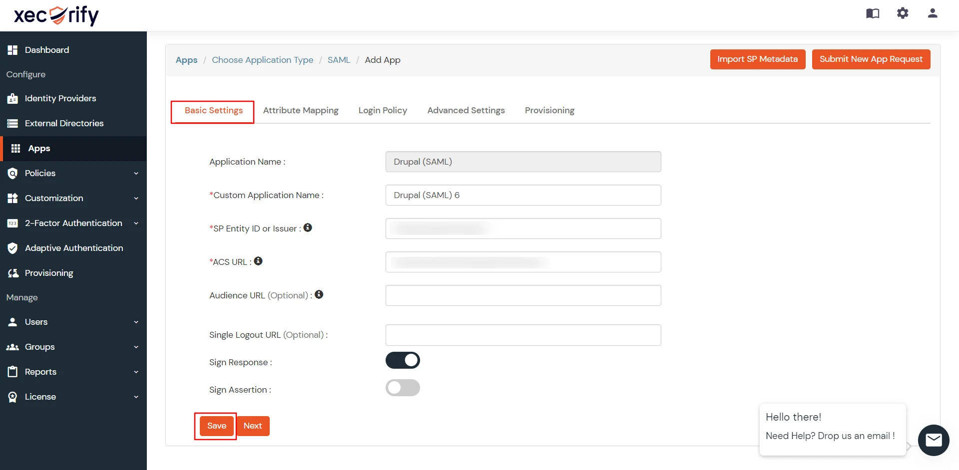Drupal miniOrange IDP SCIM User Provisioning - Enter Custom App Name