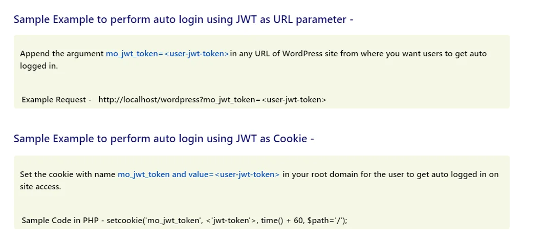 WordPress Jwt Single Sign-On jwt parameter