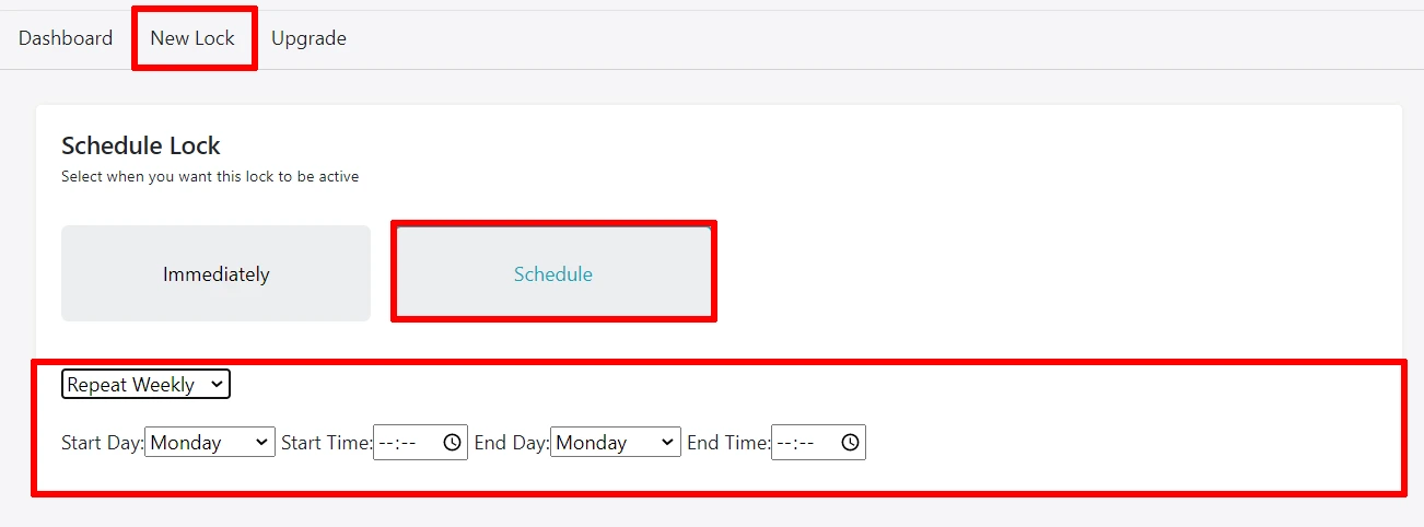content restriction in Shopify - schedule lock