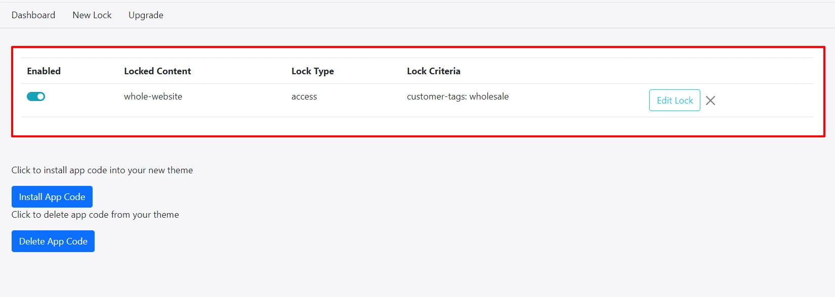 content restriction in Shopify - disable, edit, delete lock
