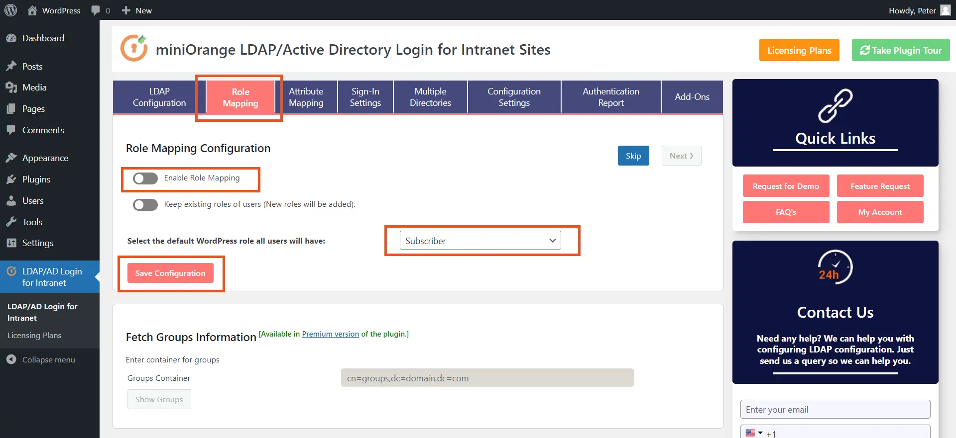 miniOrange Active Directory Integration LDAP Integration LDAP Role Mapping