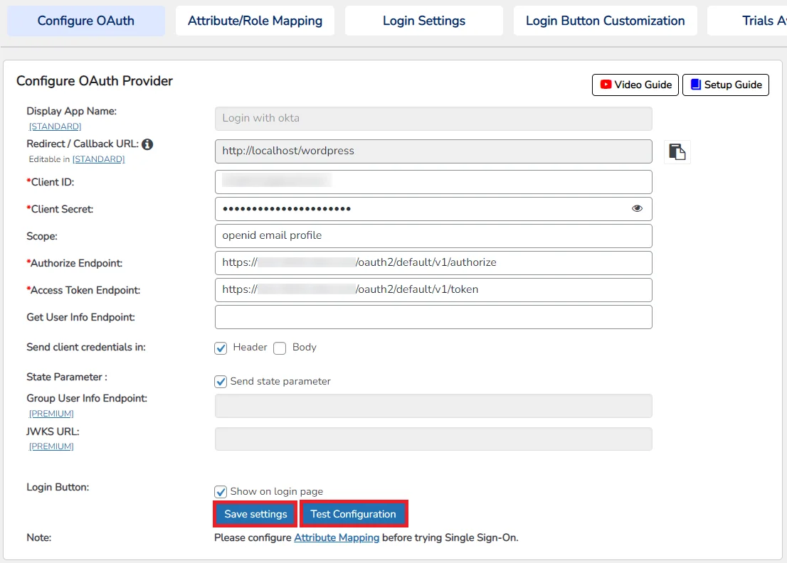 Okta Single Sign-On (SSO) - attribute mapping