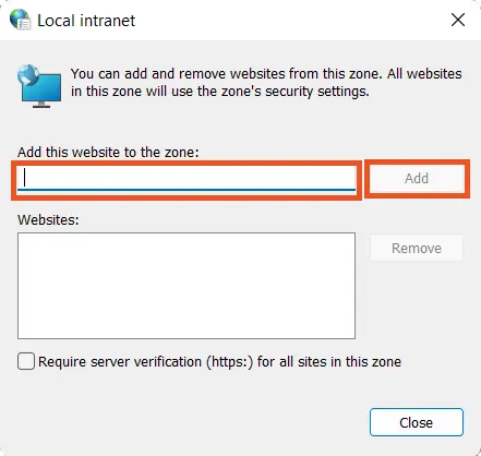 Configure website in Intranet Zone from internet options for Kerberos SSO