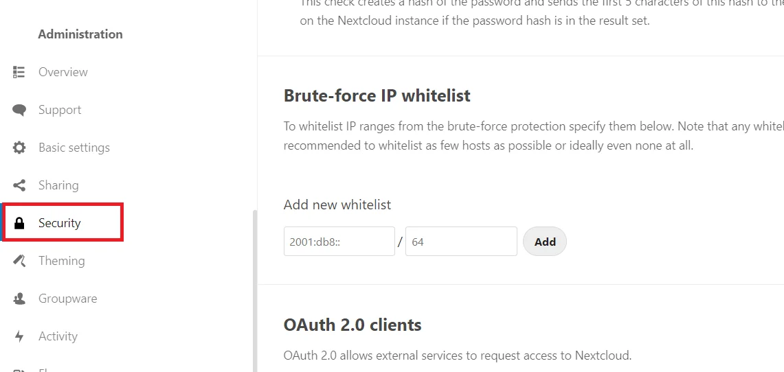 NextCloud  Single Sign-On (SSO) OAuth/OpenID WordPress security-tab