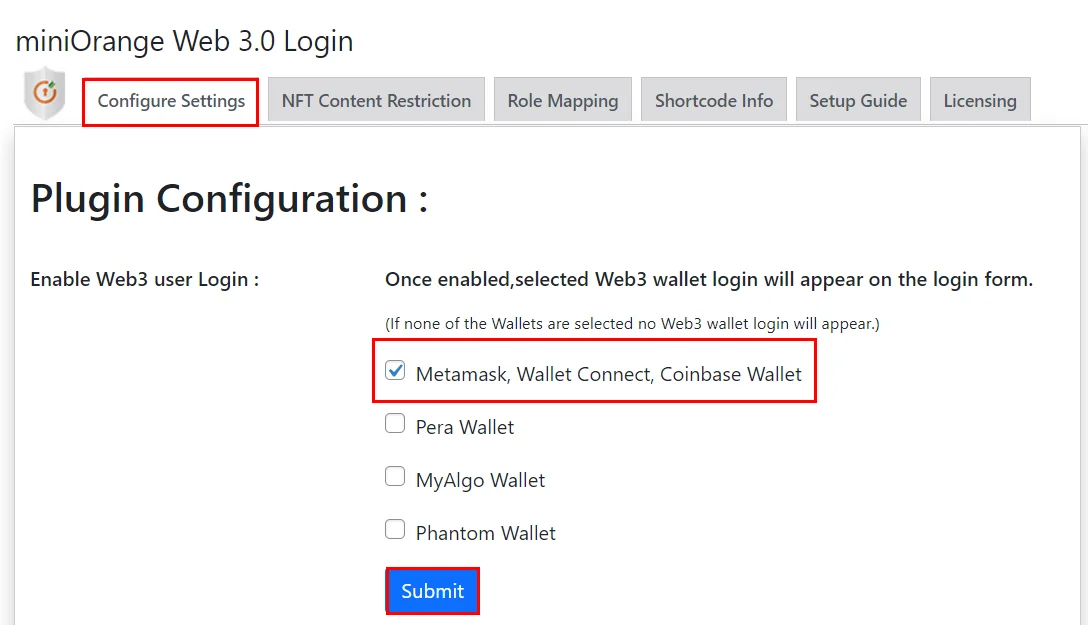 Coinbase Wallet login to WordPress Website - Connect Hardware Wallet