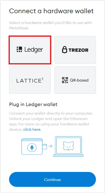 Ledger Wallet login to WordPress Website - Select Ledger