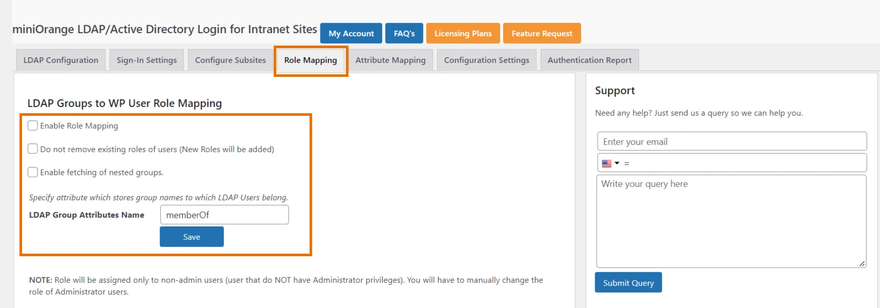 LDAP/Active Directory Login for Intranet multisite plugin Configure LDAP Groups to WordPress User Role Mapping