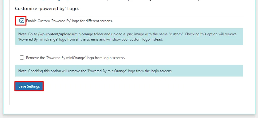 WordPress 2FA- Enable customize logo 