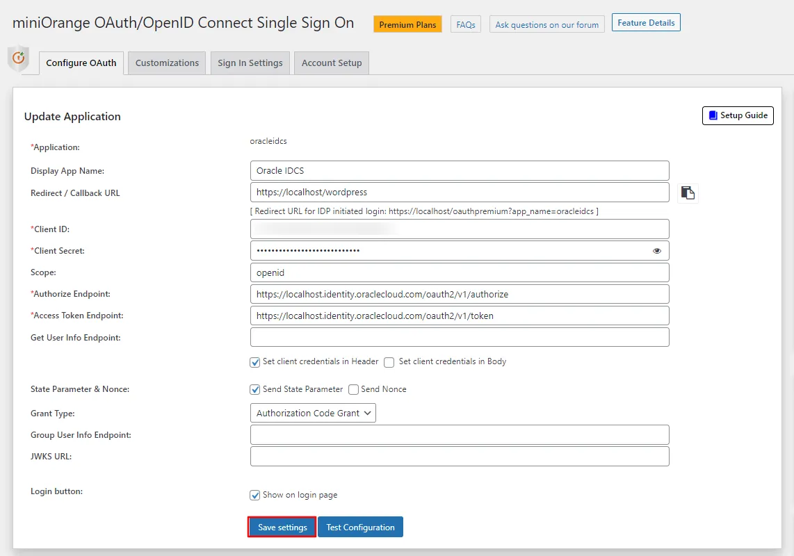 Oracle IDCS Single Sign-On (SSO) OAuth - Add Grant Type