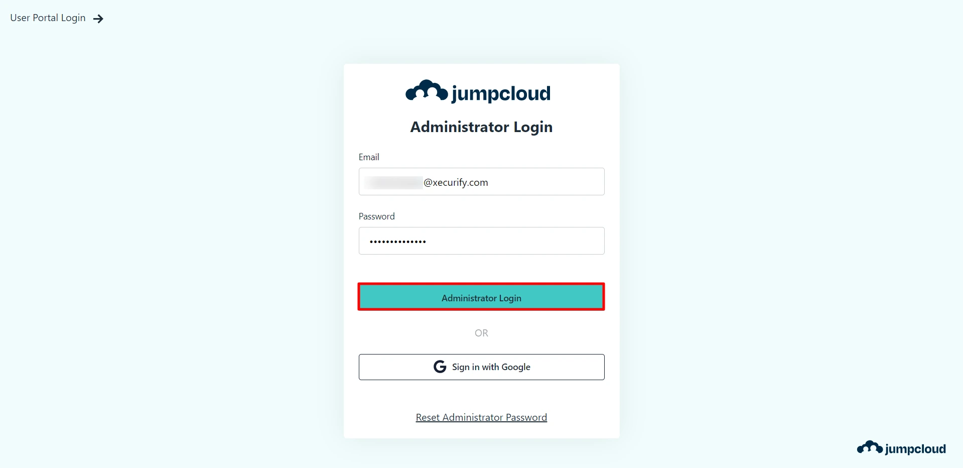 SAML Single Sign-On (SSO) using JumpCloud (IdP),login page