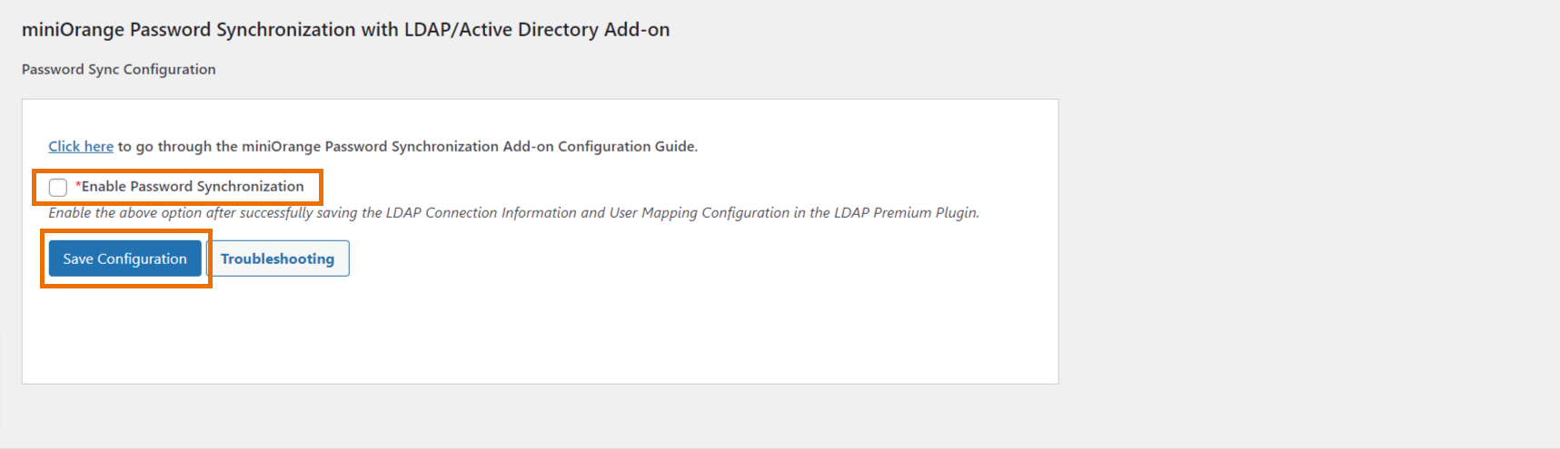 Password Sync with LDAP/Active Directory Add-On Configuration enable it to enable wp to ldap password sync