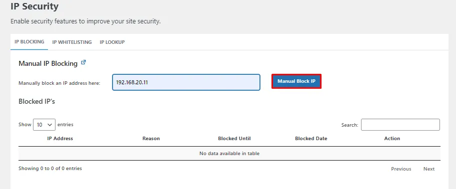  limit login attempts- ip security manual block ip 