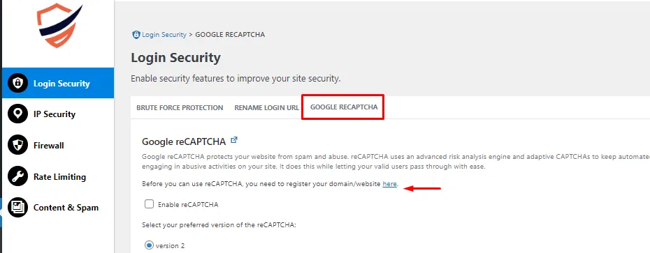 limit login attempts- google reCAPTCHA