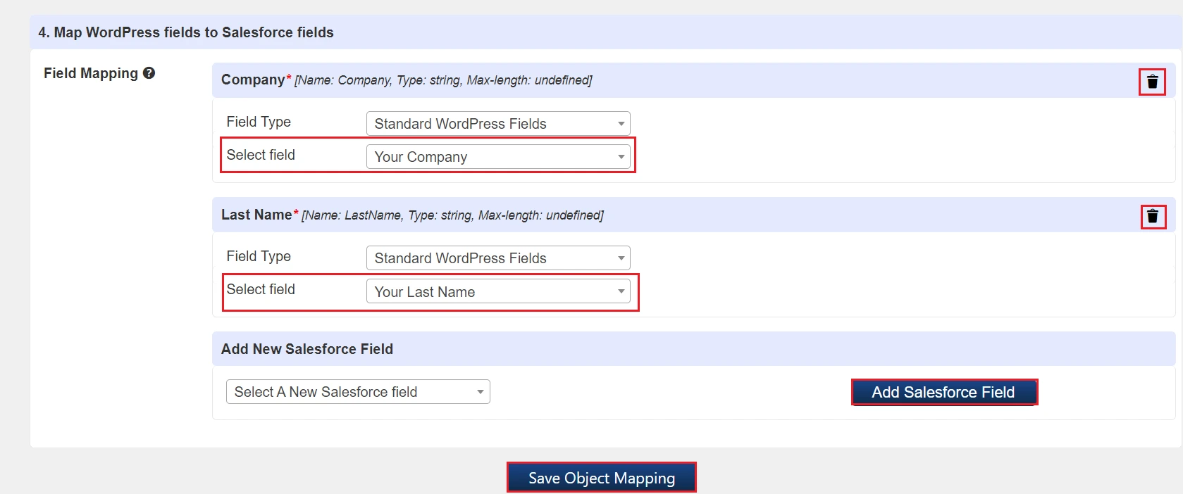 Contact Form 7 Salesforce Integration - Lead Field Mapping