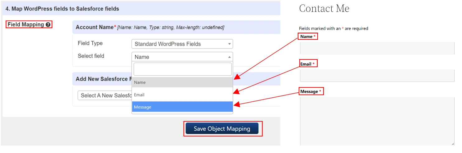 WordPress Ninja Forms Salesforce Account sync | mergesfnf Account