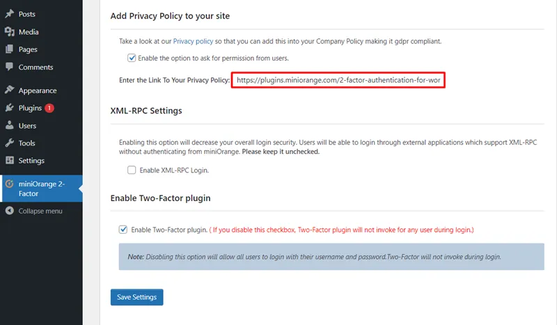 Privacy Policy - Enter link