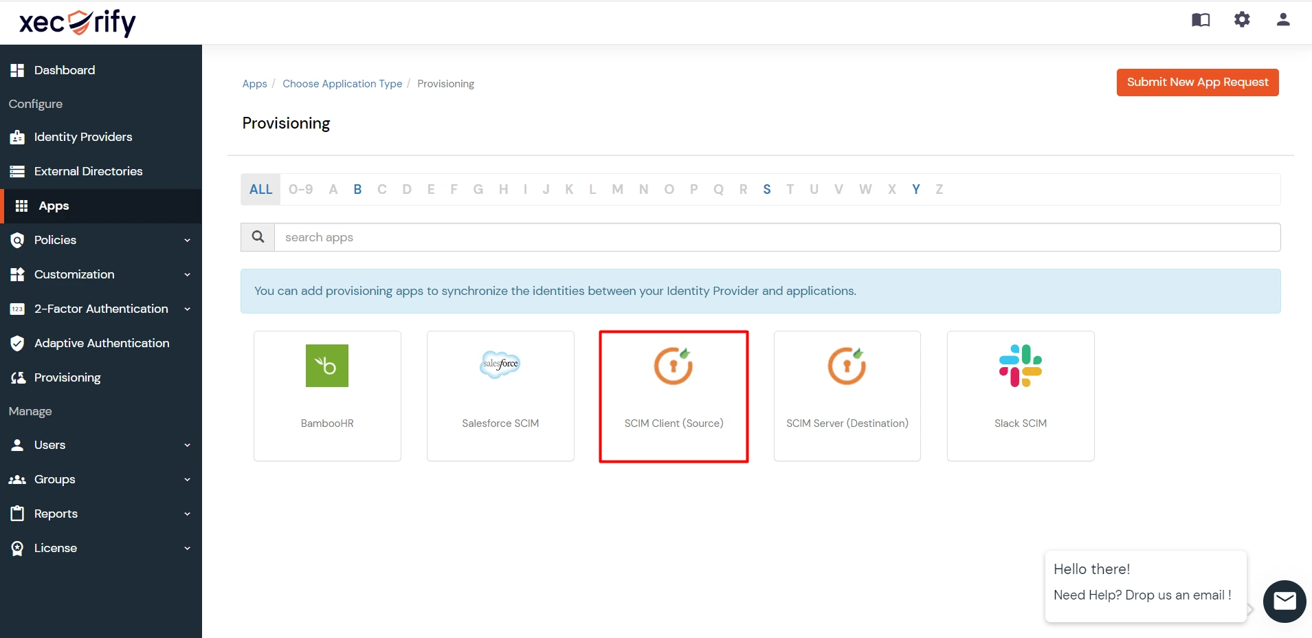 Joomla miniOrange IDP SCIM User Provisioning - Select Provisioning and click on Create App
