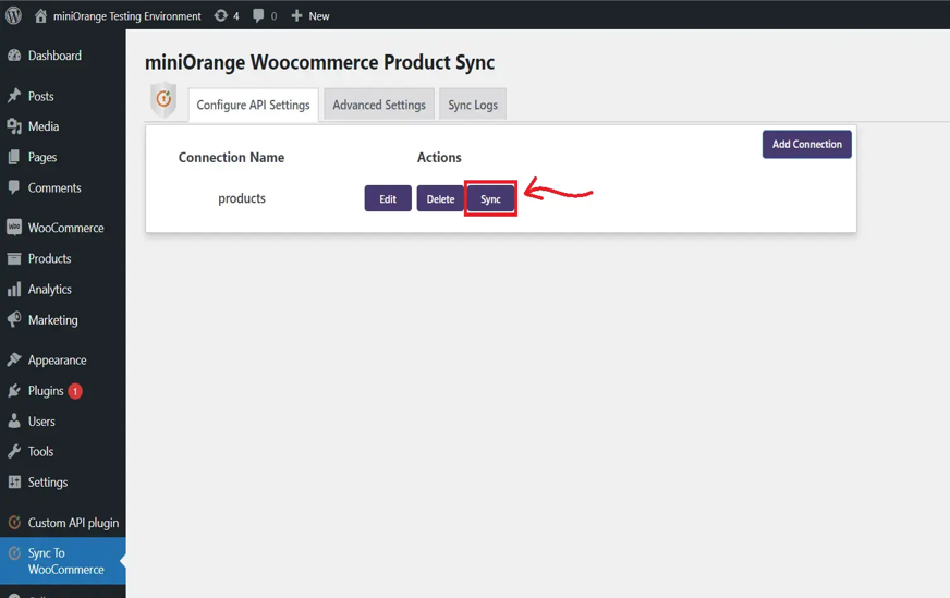 WooCommerce API product sync