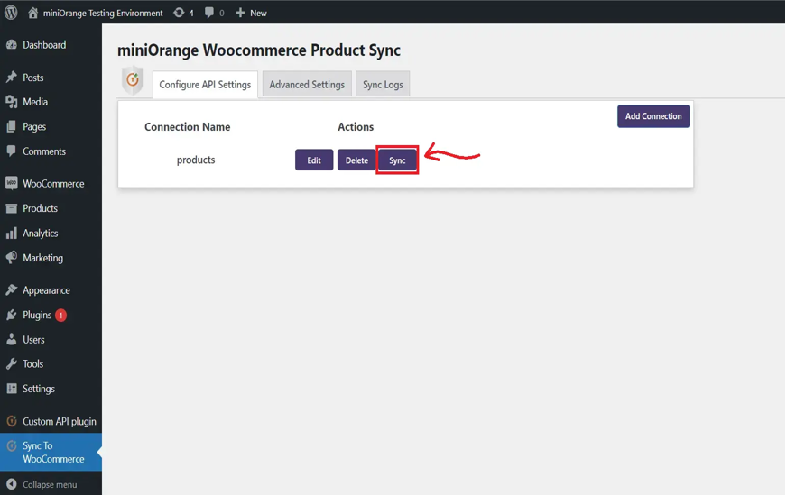 WooCommerce API product sync