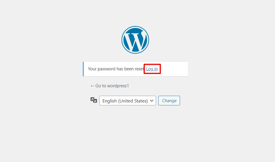 WordPress Password Security - Click on login