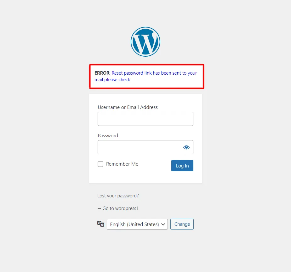 WordPress Password Security - Message after login