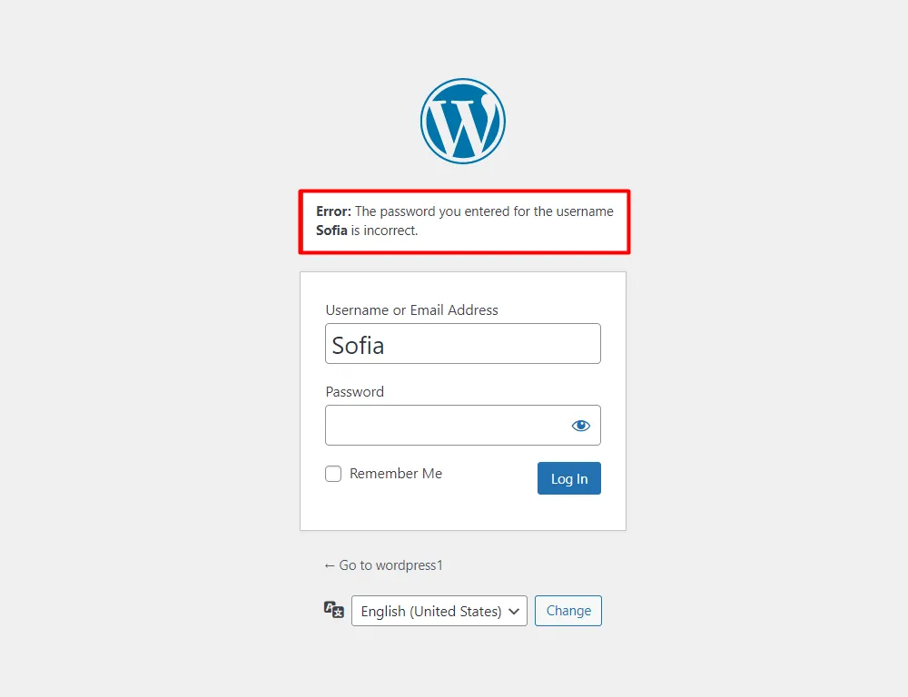 WordPress Password Security - see hide password reset link