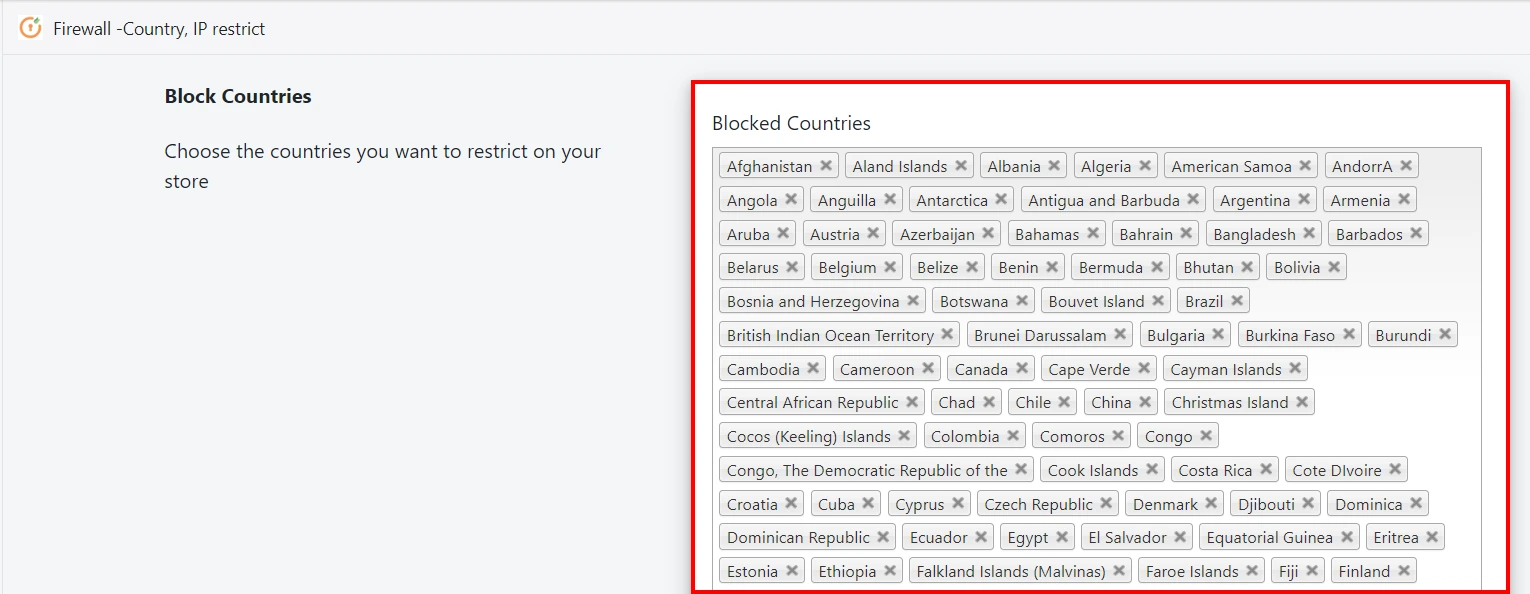 shopify firewall ip restrict - block countries - Country Blocking in Shopify Store