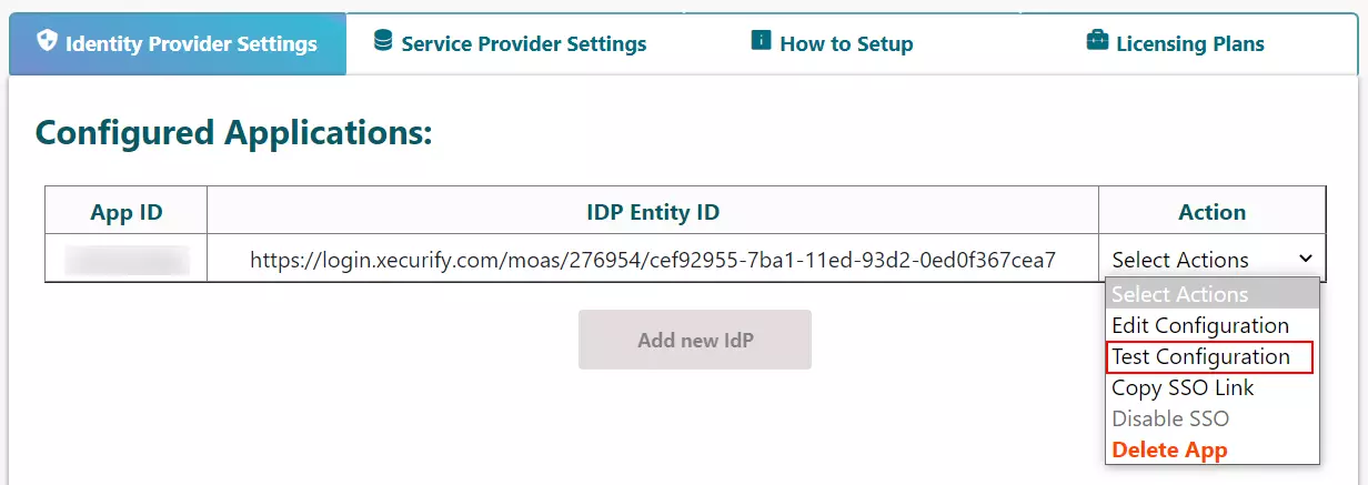 ASP.NET SAML Single Sign-On (SSO) using Duo as IDP - Click on Test Configuration