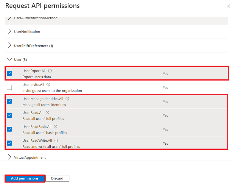 Azure AD user sync with Joomla - permissions
