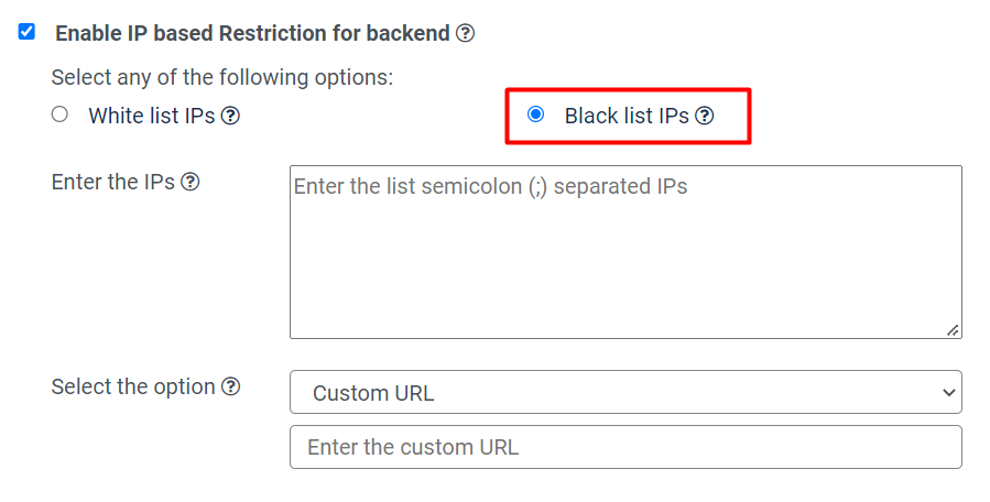  page and article restriction blacklist for backend