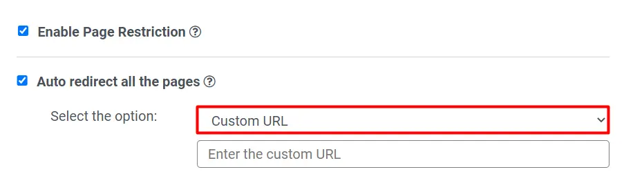  page and article restriction custom url