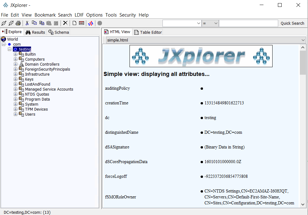 Ldap JXplorer - Active-directory