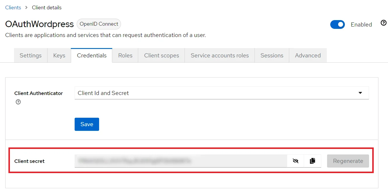 Shopify Keycloak OAuth SSO - Copy Client Secret