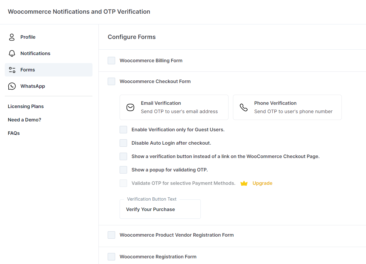 WooCommerce SMS/OTP verification & order status notifications for United States and worldwide 