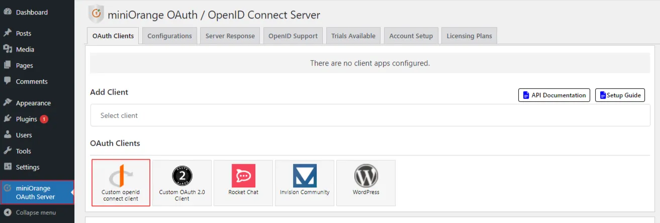 OAuth server Single Sign-On(SSO)WordPress- 360Learning app select