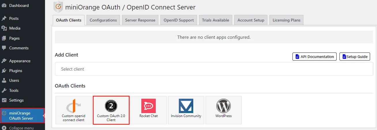 OAuth server Single Sign-On(SSO)WordPress- Easygenerator add client
