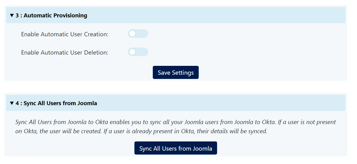 Okta user sync - Enable Automatic User Deletion-Creation