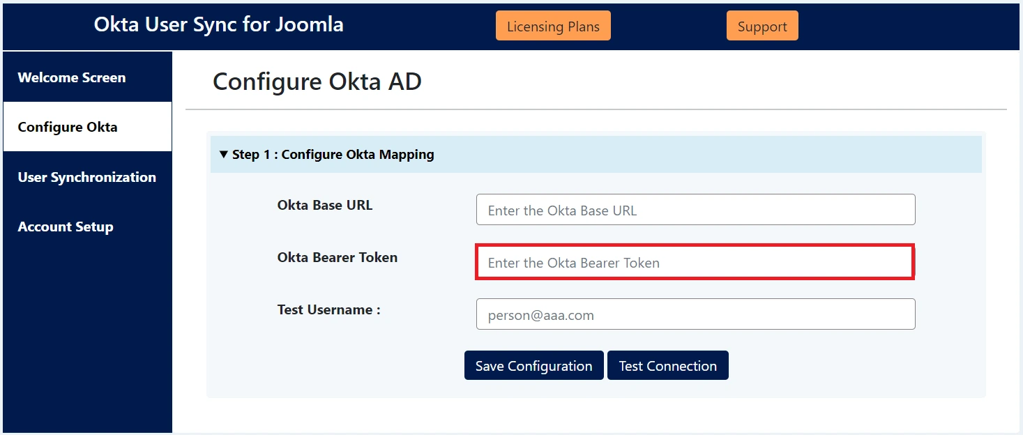 Login to Joomla using Okta User sync - Joomla Bearer Token