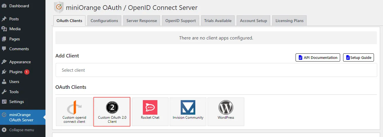 wso2 OAuth server Single Sign-On(SSO)WordPress- add client