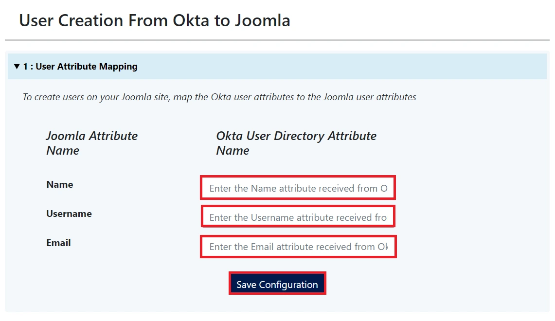 Okta user sync - attribute mapping