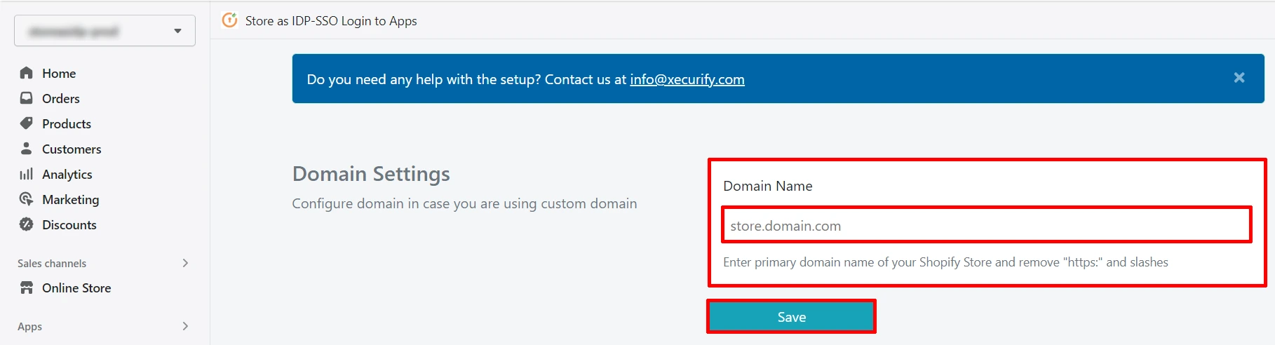 Shopify Uscreen SSO - configure domain